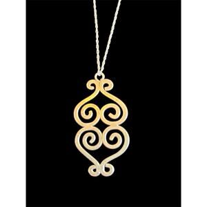 Sterling Silver Boho Tribal Scroll Pendant And 18” Rope Chain 925